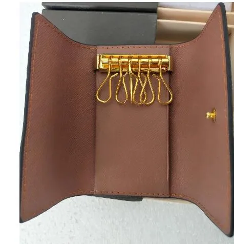 NYCKELFÅSKA Damier canvas rymmer högkvalitativa kända klassiska designer kvinnor 6 nyckelhållare myntväska läder män korthållare plånbok handväska