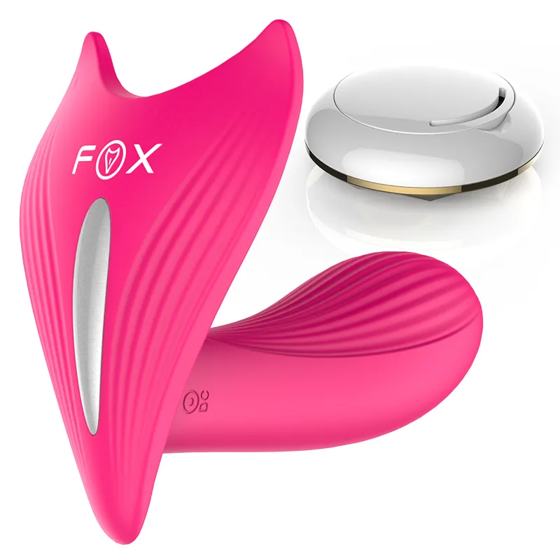 Fox Remote Dildo Vibrators Silicone Clitoris USB Kvinna Onani Realistiska Vibratorer Vuxna leksaker för Par Sex Machine J190626