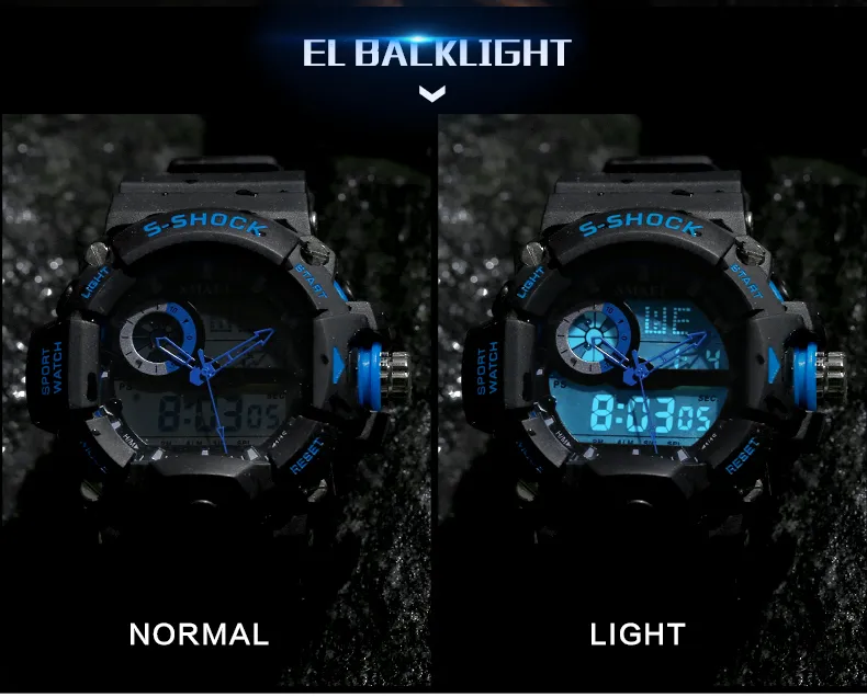 SMAEL Orologi Uomo Orologio Militare Esercito Led Digital Orologio da polso sportivo da uomo Regalo maschile Orologio analogico Shock Relogio Masculino Reloj LY19313S