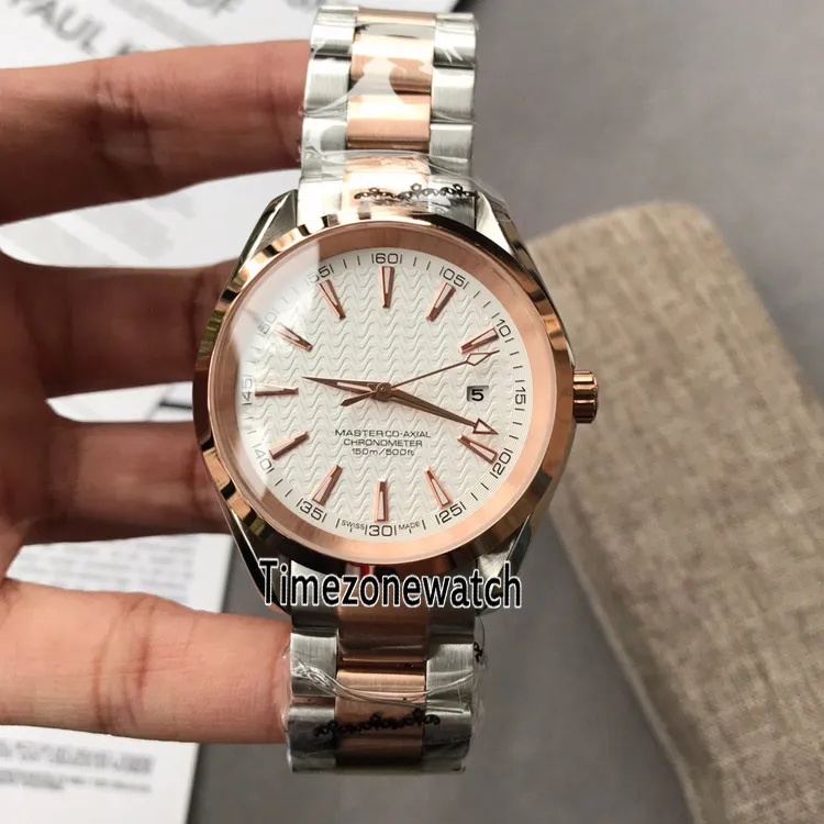 Nowy 231.20.42.21.02.001 Dwa Tone Rose Gold Silver Tekstury Dial Automatyczne męskie Zegarek 8 Kolory Ze Stali Nierdzewnej Zegarek TimeZoneWatch OE47C3