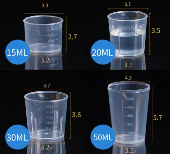 20ml / 30ml /50ml /300ml /500ml/1000ml Clear Plastic Graduated Measuring  Cup For Baking Beaker Liquid Measure JugCup Container From Goodcomfortable,  $0.14