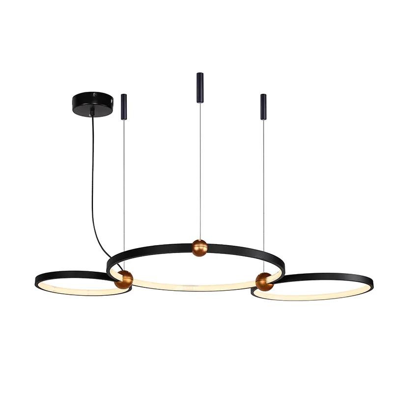 Postmoderne Pendelleuchten für das Wohnzimmer, Ring-Duplex-Designer-LED-Pendelleuchte in der Farbe Schwarz/Weiß, moderne Pendelleuchten für das Wohnzimmer