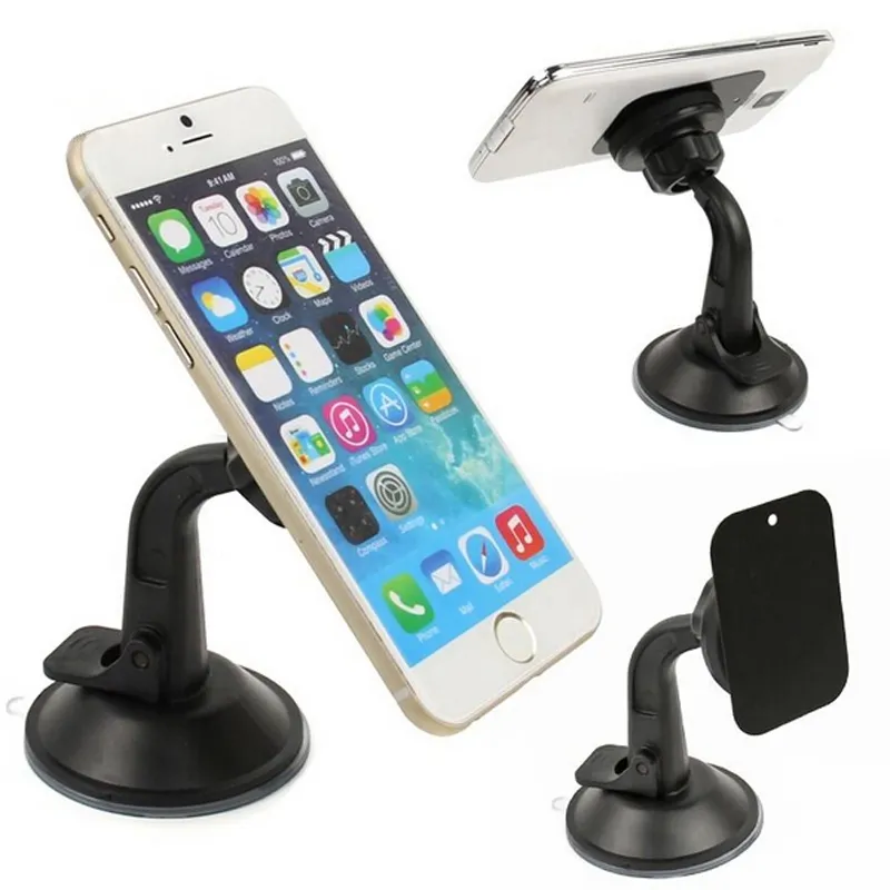 Magnetic Car Phone Holder Windshield Cradle Dash Board Long Arm Car Mount For iPhone Samsung With Retail Box