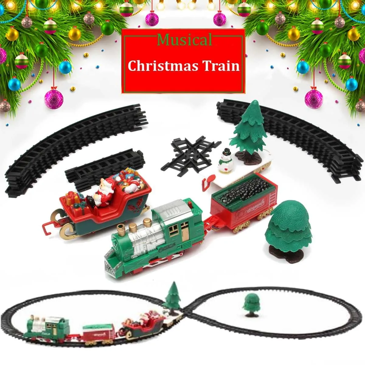 Nouvelle Lumière Électrique Jouet Piste Petit Train Pour Enfants Noël  Musique Décoration Petit Train De Noël Y191030 Piste Classique Du 27,37 €