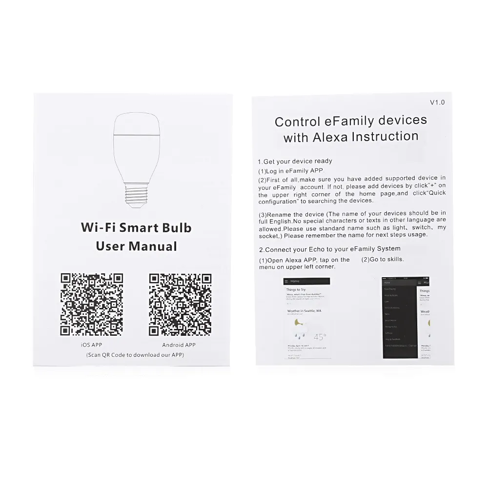 E27 6W WiFi Inteligentny żarówka Smartphone Sterowany ściemnialny Kolor Zmiana Muzyka Synchronizacja Party Lights