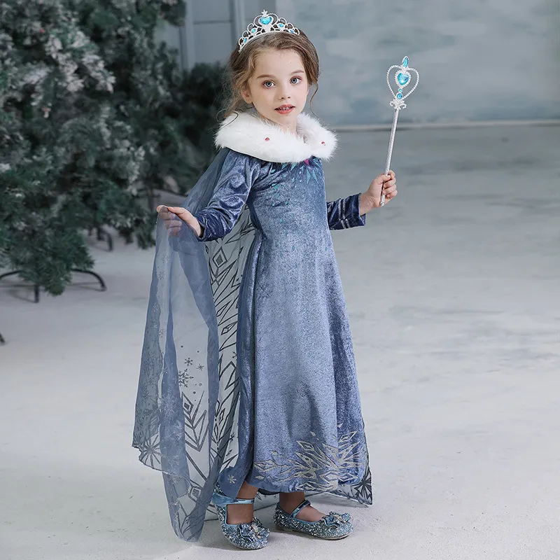 Robe Elsa reine des neiges, robes de princesse costume d'Halloween