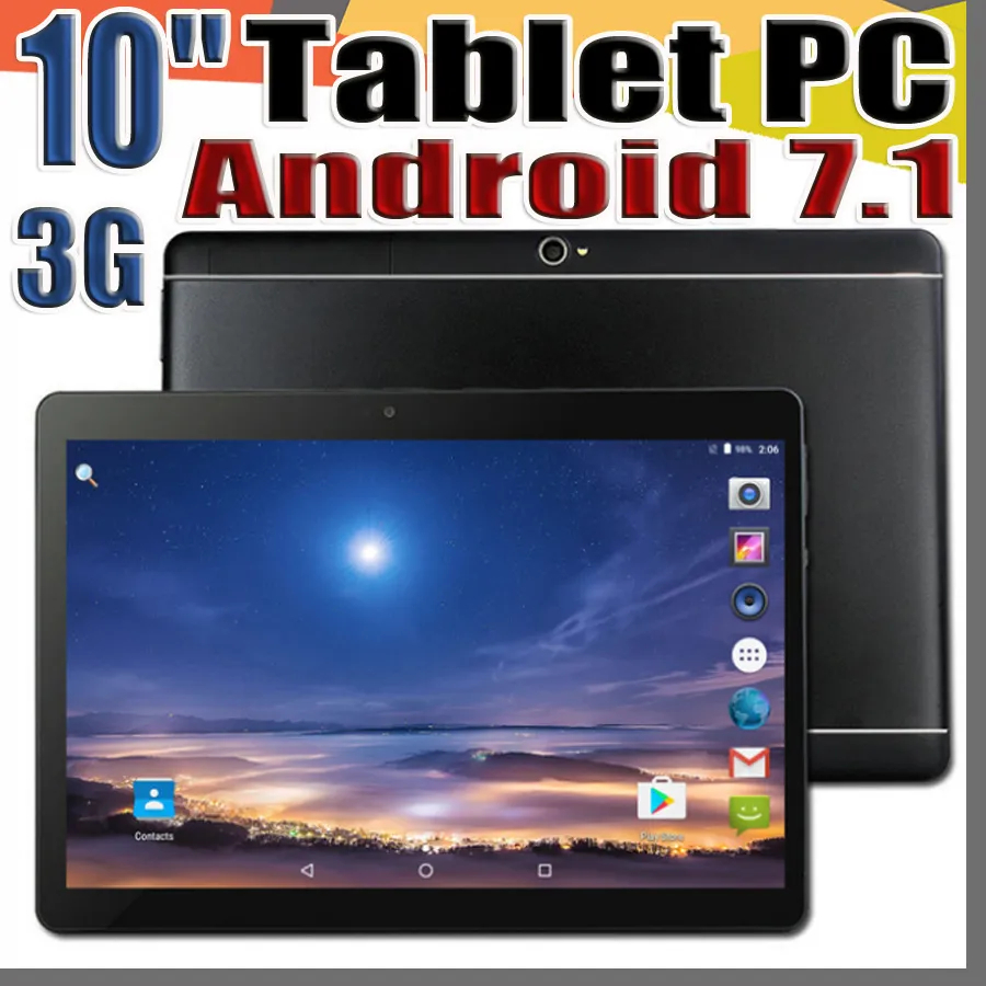 168 DHL 2020 Hohe Qualität 10 Zoll MTK6580 IPS Kapazitive Touchscreen Dual Sim 3G Tablet Telefon PC 10 "Android 7.1 Octa Core 4 GB 64GB G-10PB