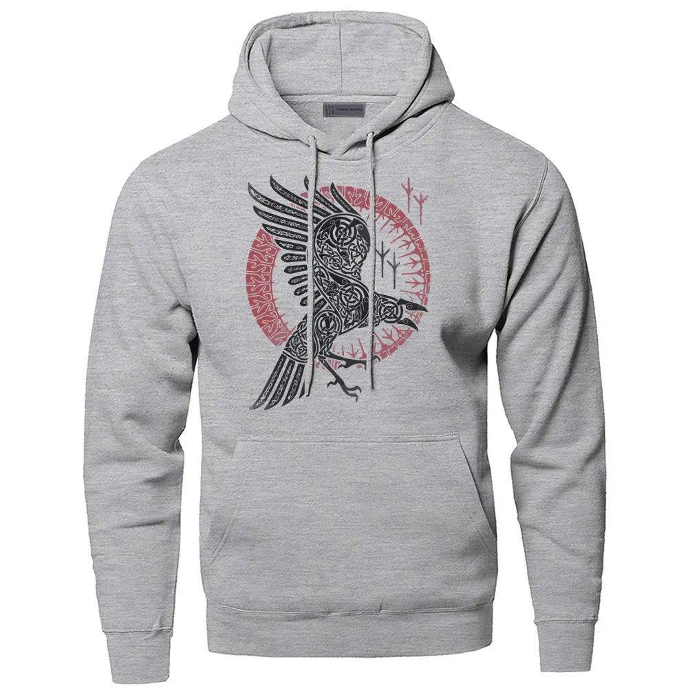 Hoodies Men Odin VikingsSweatshirts Ragnar Raven HoodedSweatshirtSons Of Anarchy Winter Autumn Gone to ValhallaSportswear