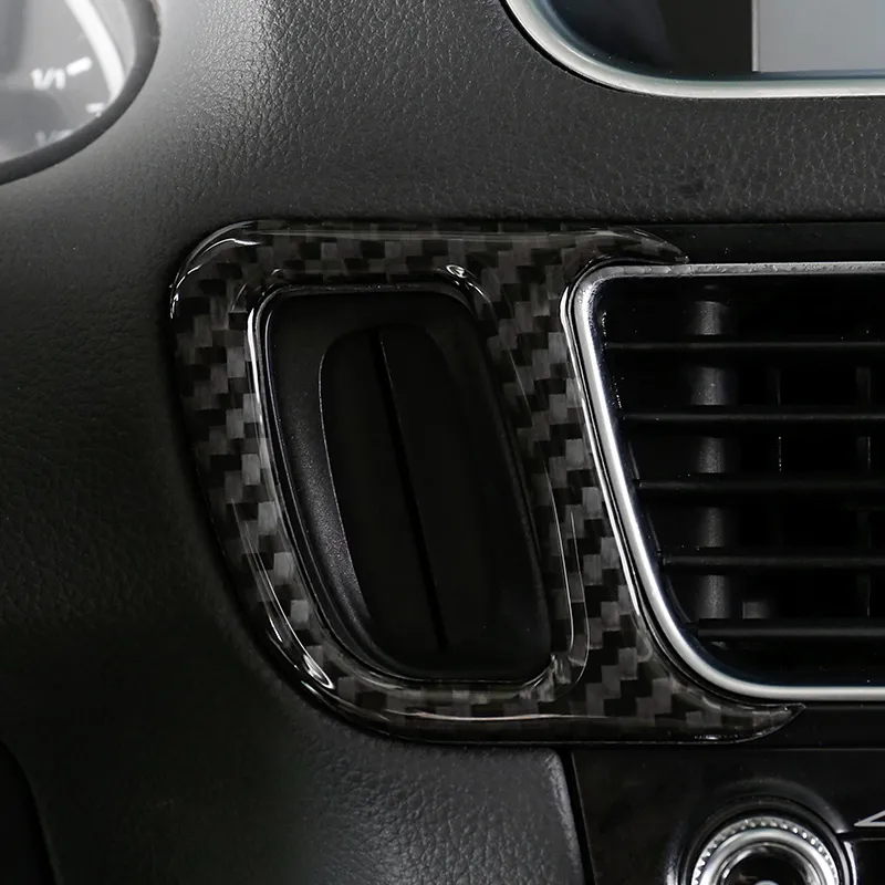سيارة التصميم مفتاح هول الديكور إطار غطاء وحدة التحكم في ألياف الكربون تريم ملصقا لأودي Q5 2010-2016 اكسسوارات الداخلية