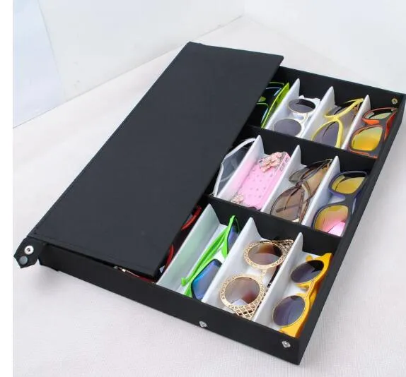 Großhandel-Vitrine Frau Mann Sonnenbrille Display Rack schwarz rot Sonnenbrille zeigt Stand kostenloser Versand