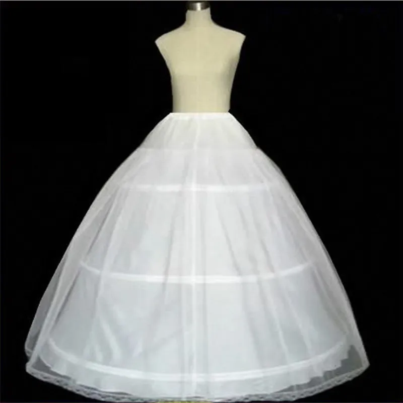 Hot koop bruids petticoat wit drie hoepel hoge kwaliteit in stock bal toga crinoline mode bruiloft accessoires petticoats