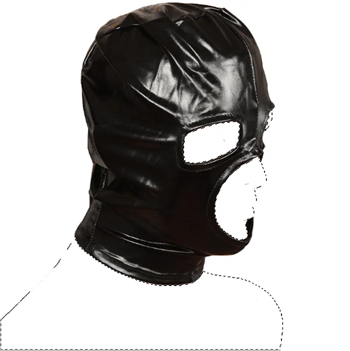 Czarny BDSM Sex Head Maski Hood Slave Maska SM Player Otwarte Oko Mężczyźni Dorosłych Produkty dla par Bielizna Role Odtwórz Flirting Sex Zabawki