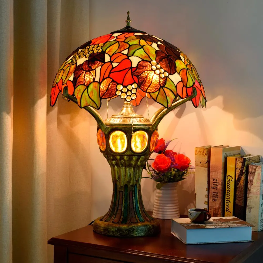Lampe de table décorative en vitrail pour restaurant salon chambre à coucher