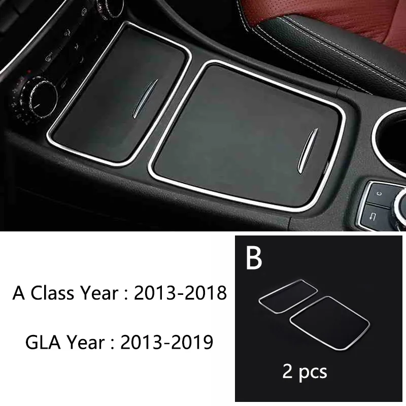 Coque Trim Pour Lampe De Lecture Toit Dôme Mercedes - Pour Classe A W176, CLA C117, GLA X156 - 2 Pièces En Acier Inox - Pose Adhésive 3M