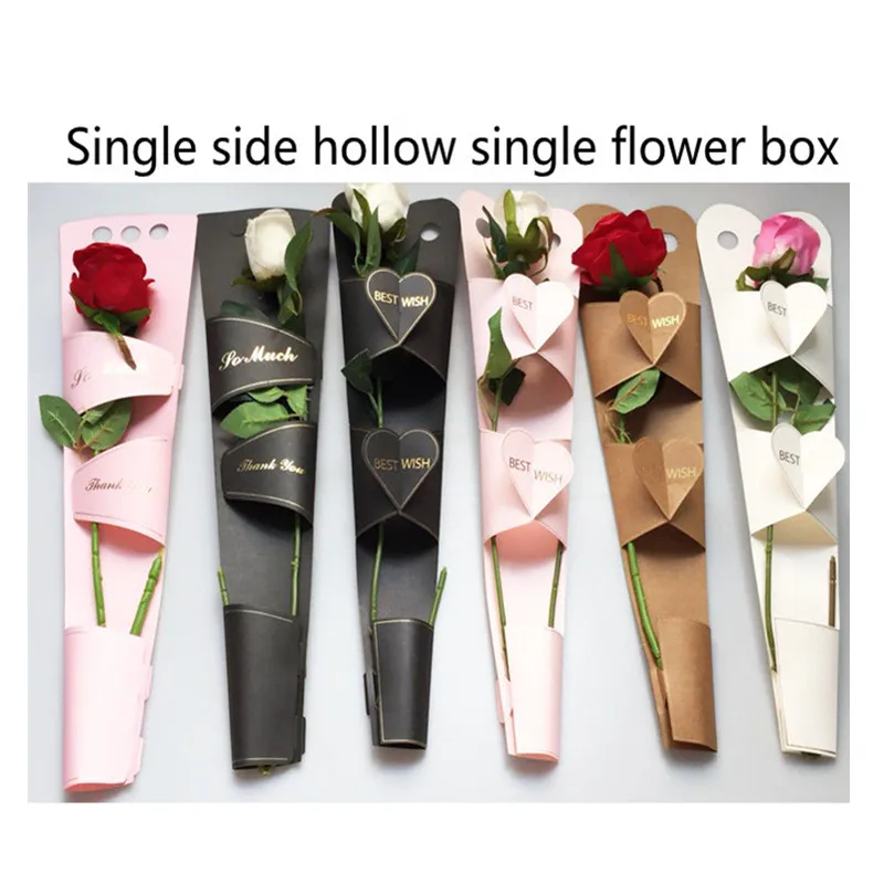 Single Sided Hollow Out Flower Box Single Rose Flower Packaging