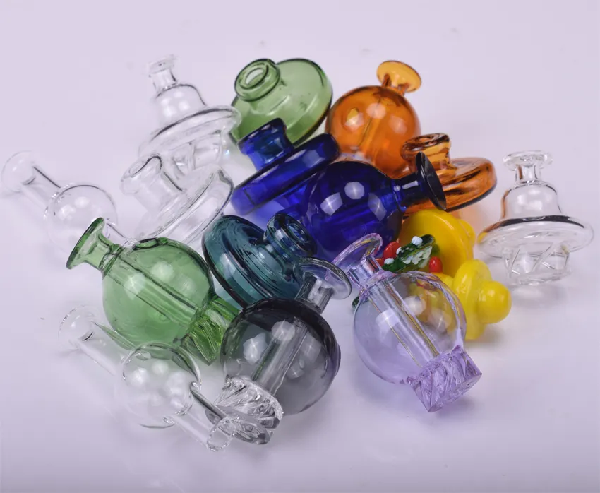 Glasboll Carb Cap Bubble 7 stilar för 10mm 14mm 18mm Kvarts Banger Nails Glas Vattenrör Oljerigg