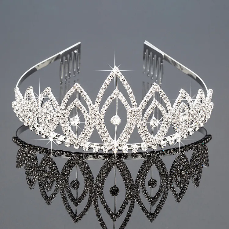 Tiaras nupciais com strass jóias de casamento meninas headpieces festa de aniversário performance de performance coroas de cristal acessórios de casamento bw-zh040