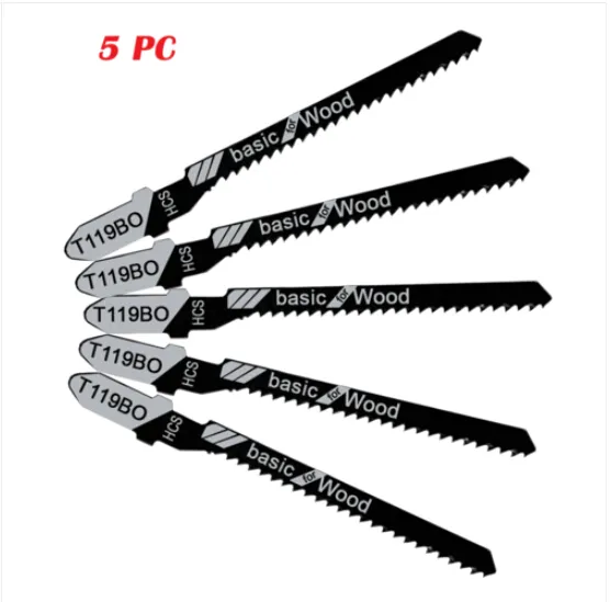 Wholesales Free shipping 5pcs 3'' 12TPI Carbon Steel T-Shank Jigsaw Blade Fits Cutting Wood OSB