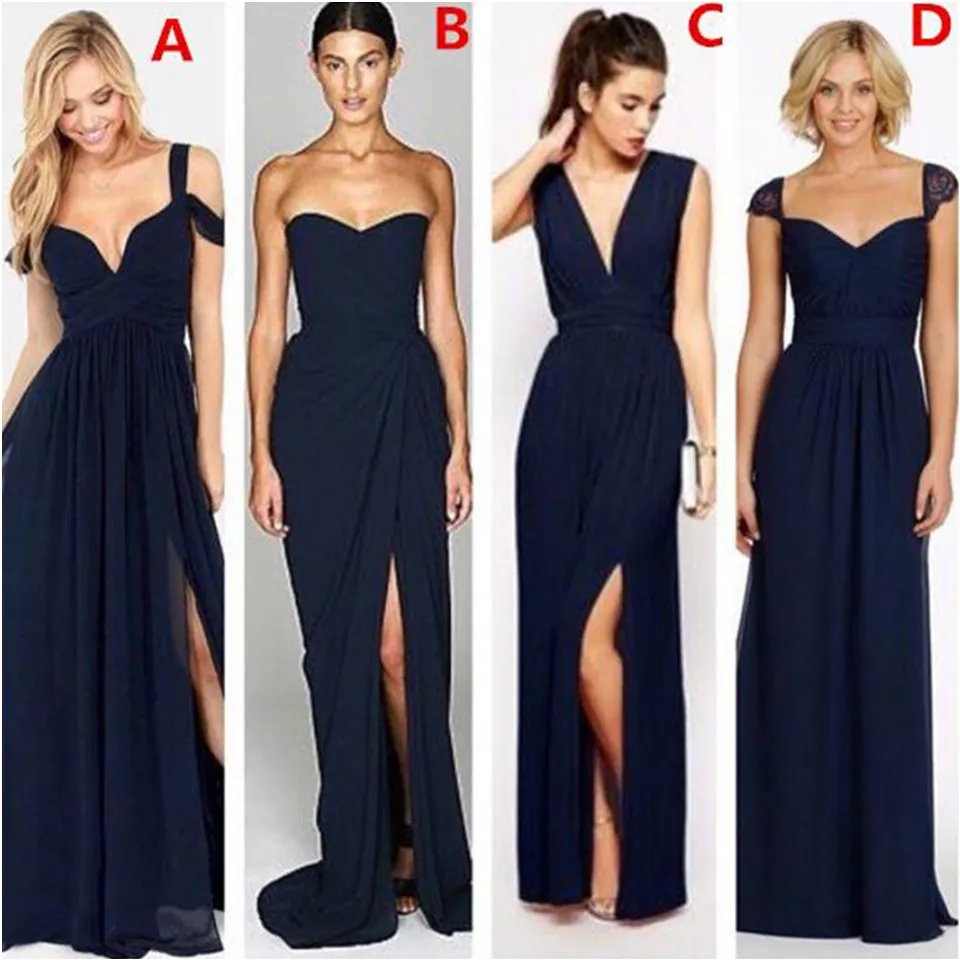 Navy Blue Chiffon Junior Bridesmaid Dresses Split... From  A_beautiful_dress, $49.25 | DHgate.Com