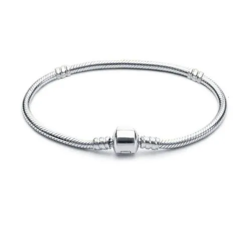 Bracelets en argent Sterling 925, chaîne serpent de 3mm, breloque en perles, cadeau pour hommes et femmes, vente en gros d'usine, W68