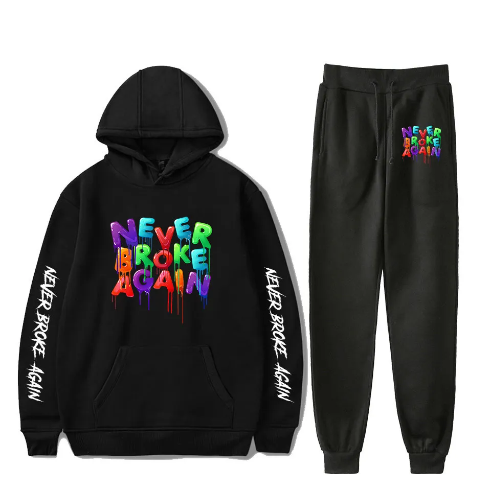 YoungBoy Never Broke Again Tuta da uomo Set da 2 pezzi Giacca Abbigliamento sportivo Tuta da uomo Felpa con cappuccio Abbigliamento primavera autunno Felpe con cappuccio + Pantaloni