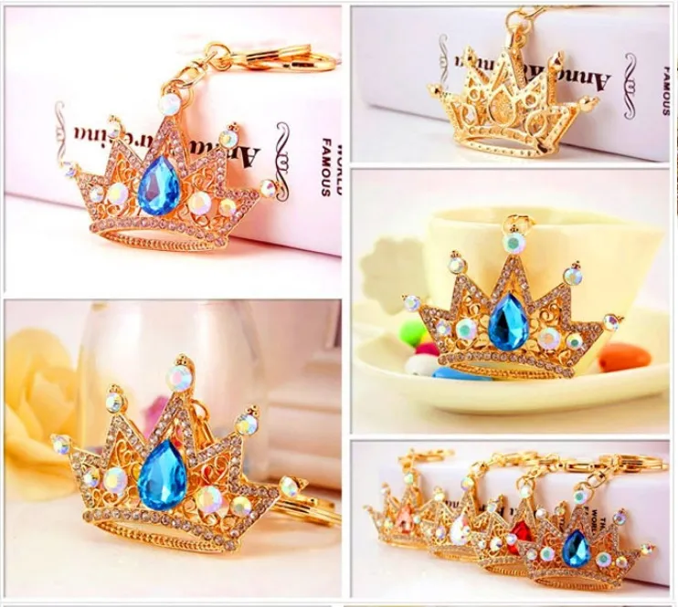 Bling Bling Crystal Rhinestone Crownl Metal Brelok Brelok Keyring Breloki Torebka Charms Torebka Wisiorek Metalowa Korona Wisiorek Brelok