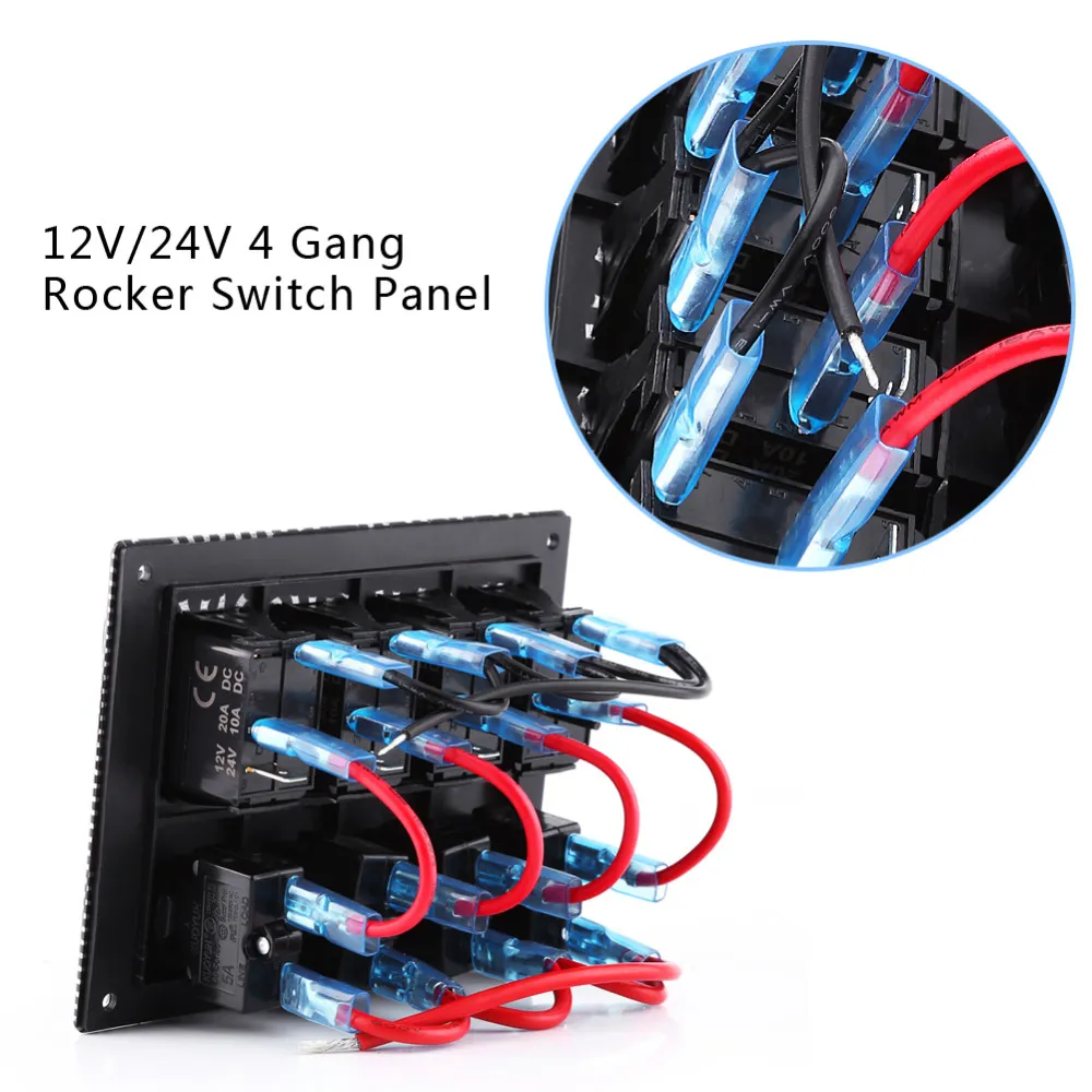 4 Gang Rocker Switch Panel12V 24V LED Waterproof Rocker Switch Panel Car  Styling Circuit Breakers For Car RV Marine Boat From Renhuai888, $78.1 |  DHgate.Com, image size:1000x1000