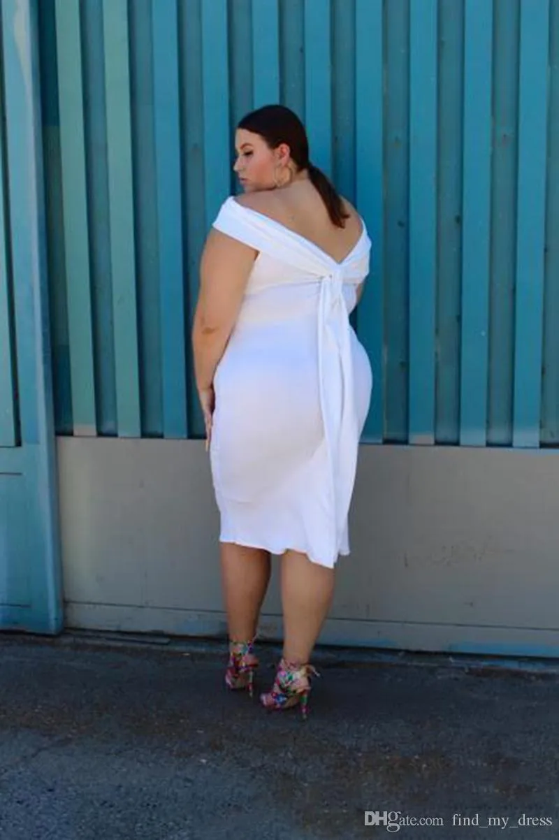 Plus Size Tea Length Satin Cocktail Dress Off-Shoulder Zipper Backless Evening  Gown from Dhgate Cocktail Dresses - price 145.73