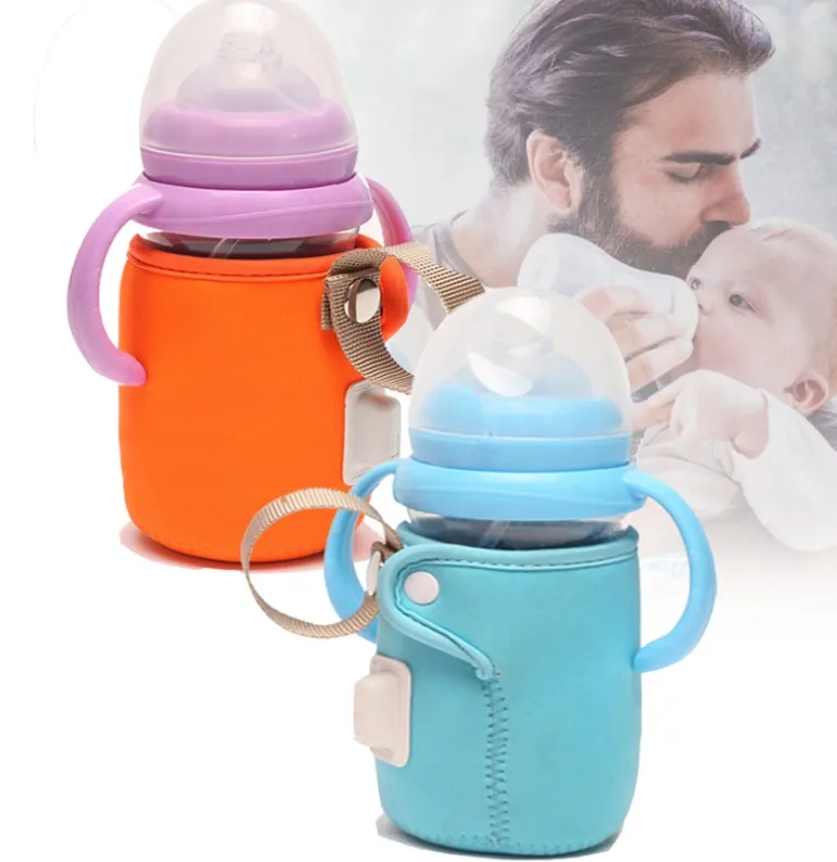 Chauffe-biberon Portable USB pour poussette de voyage d'eau de lait sac isolé chauffe-biberon pour bébé sac isolant antidérapant CY97-2