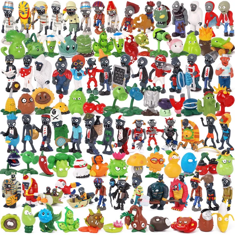 Versie 1-4 planten vs zombies actiefiguren pop speelgoed 3-8 cm pvc cartoon anime pop kinderen speelgoed kerstcadeau feestelijke display