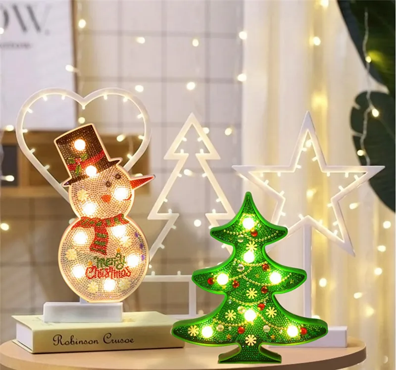 Christmas Snowman DIY Diamond Painting Kit Decorative Table Lamp With  Crystal Painting Christmas Night Lights From Sunway168, $10.67