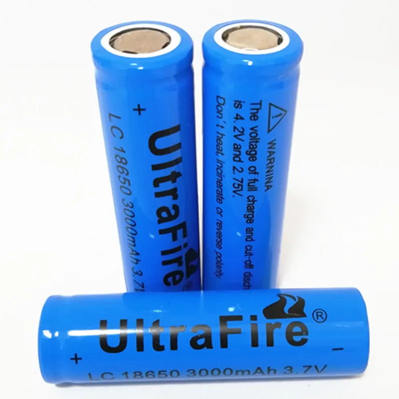 18650 3000 mAh 3.7 V oplaadbare UltreFire Lithium Batterij high-light zaklamp Kleine ventilator Oplader koplamp batterij