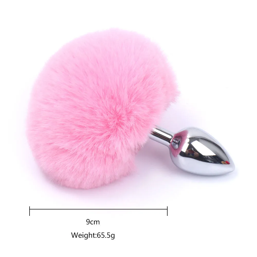 Rabbit Tail Massage Balls Cosplay Anal Beads Metal Butt Plug Sex Toy Adult Games