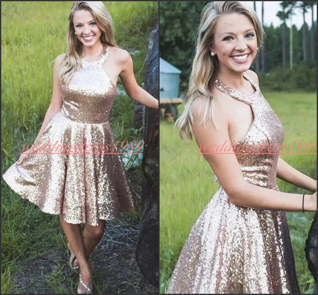 Trendy Sequins A-Line Homecoming Dresses Juniors Ball Plus Size Cocktail Club Wear Plus Size Sleeveless Prom Dress Graduation Party Gowns