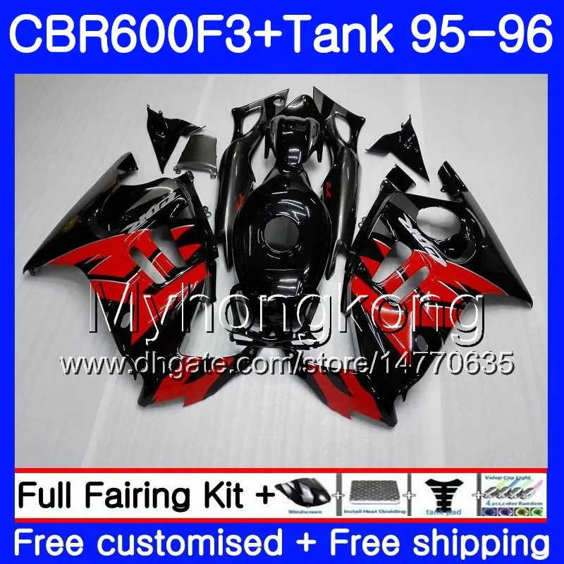 Body +Tank For HONDA CBR600RR CBR 600F3 CBR 600 F3 FS 95 96 289HM.0 CBR600FS CBR600 F3 95 96 CBR600F3 1995 1996 Fairings Factory red black