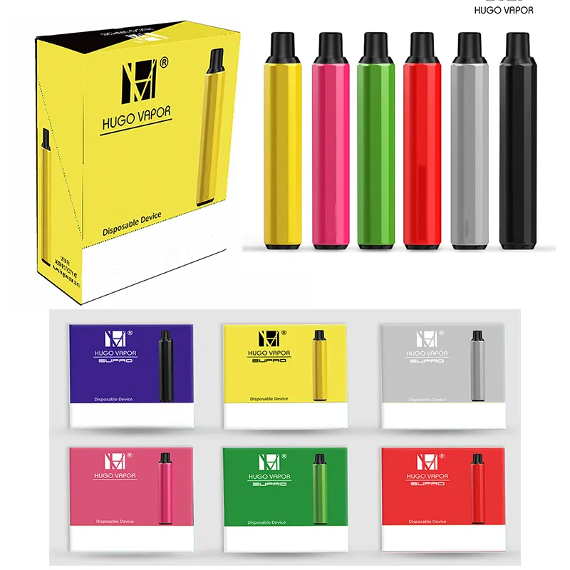 Autentisk Hugo Damp SUPRO POD-kit Engångs E-cigaretter 400mAh Batteri med 2,0 ml Tom Patron Device Vape Pen P Xtra