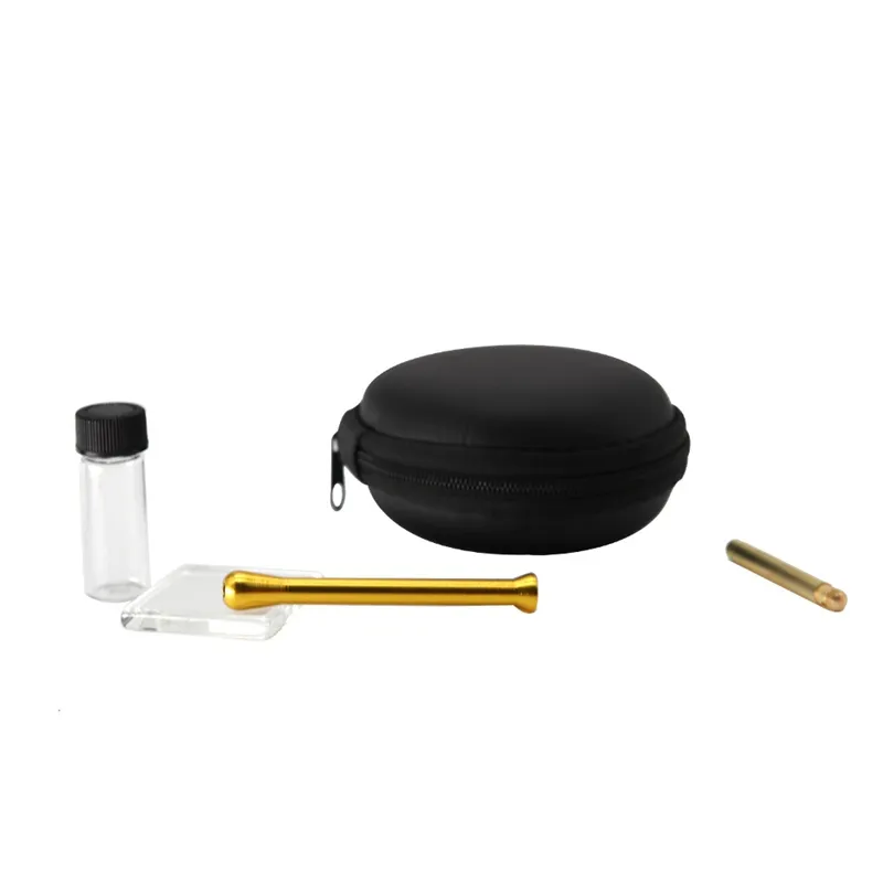 Smoking Snuff Snorter Sniffer Bottle Zipper Bag Kit Pill Box Herb Glass Bottle Jar Wax Spice Miller Store Case Spoon Shovel