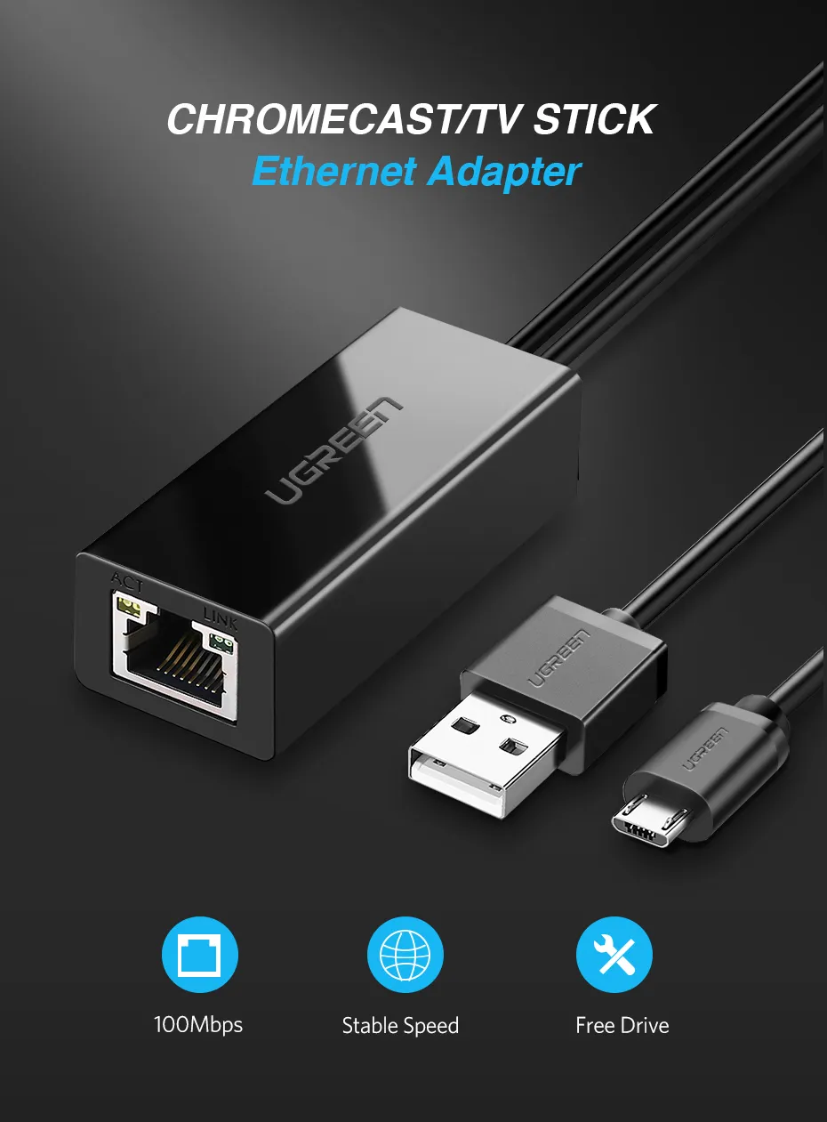 Adaptateur Ethernet pour Chromecast avec Google TV