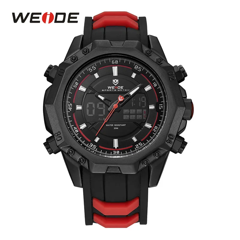 CWP 2021 Weideは、Bmilitary Quartzデジタルメンズスポーツバックライトアラーム自動日付ブラックストラップクロック腕時計レリーゴMasculino Montres Hommes