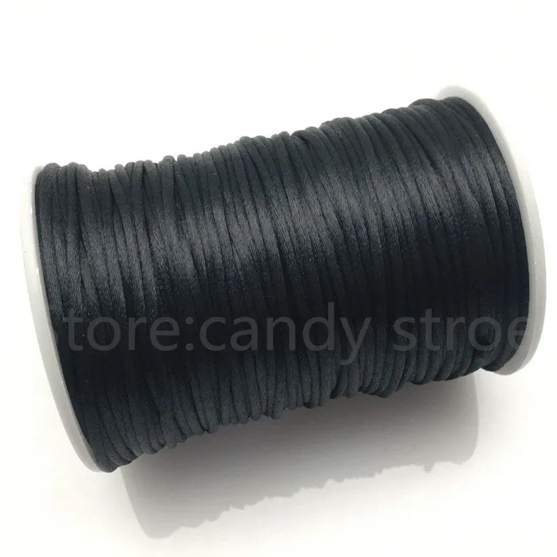 2mm x 100 jardów Jakość Rattail Soft Nylon Satin Cord Roll, Kumihimo Shamballa, Chiński Knot Corns 8263