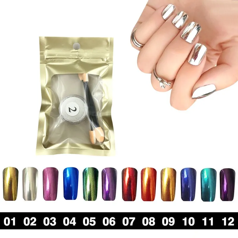 Poudre à paillettes pour ongles effet 3D, poussière de vernis Gel UV, miroir magique pour Nail Art, Pigment chromé, outil de décoration à faire soi-même