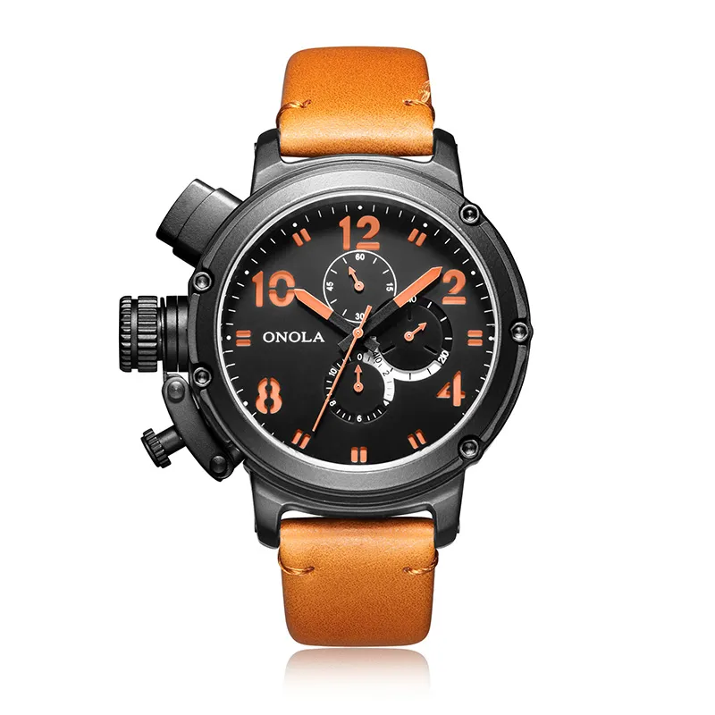 Save Big on Bulk Onola Automatic Watch ONOLA Automatic Nical Watch Men 2019  Big Dial Leather Fashion Casual Sports Cool Unique Designer Relogio Mascuo 