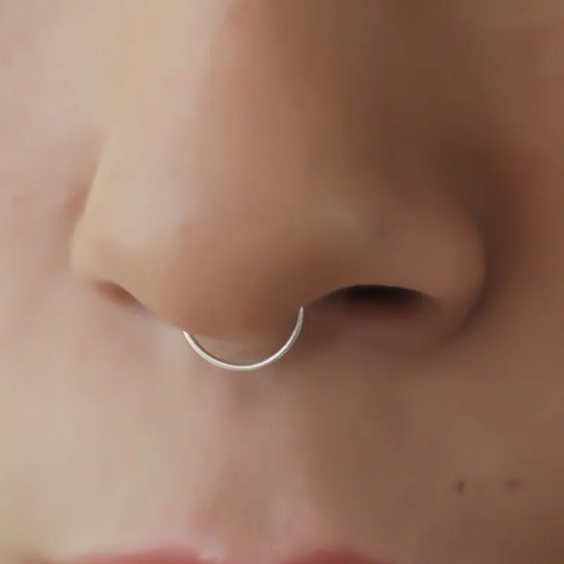 Faux Septum Anneau Acier Chirurgical 316L Tribal Faux Faux Clip sur Nez Hoop Anneau Bijoux de Corps Piercing Unisexe