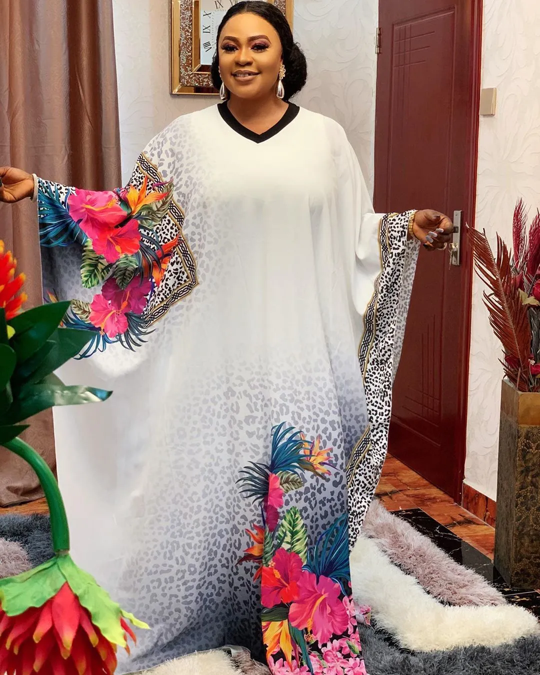 Novos Vestidos Africanos Para Decote V Festa Estilo Impresso