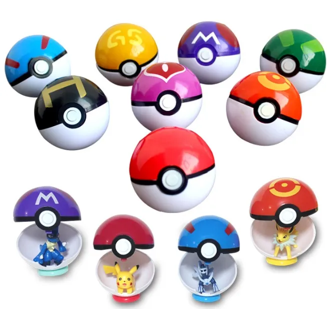 Nueva Llegada 13 Tipos Bolas de Pikachu 7 cm Bola de Anime con Figuras de Acci n ABS Super Master Elf Ball Juguetes Diferentes pokBall Mini Modelo