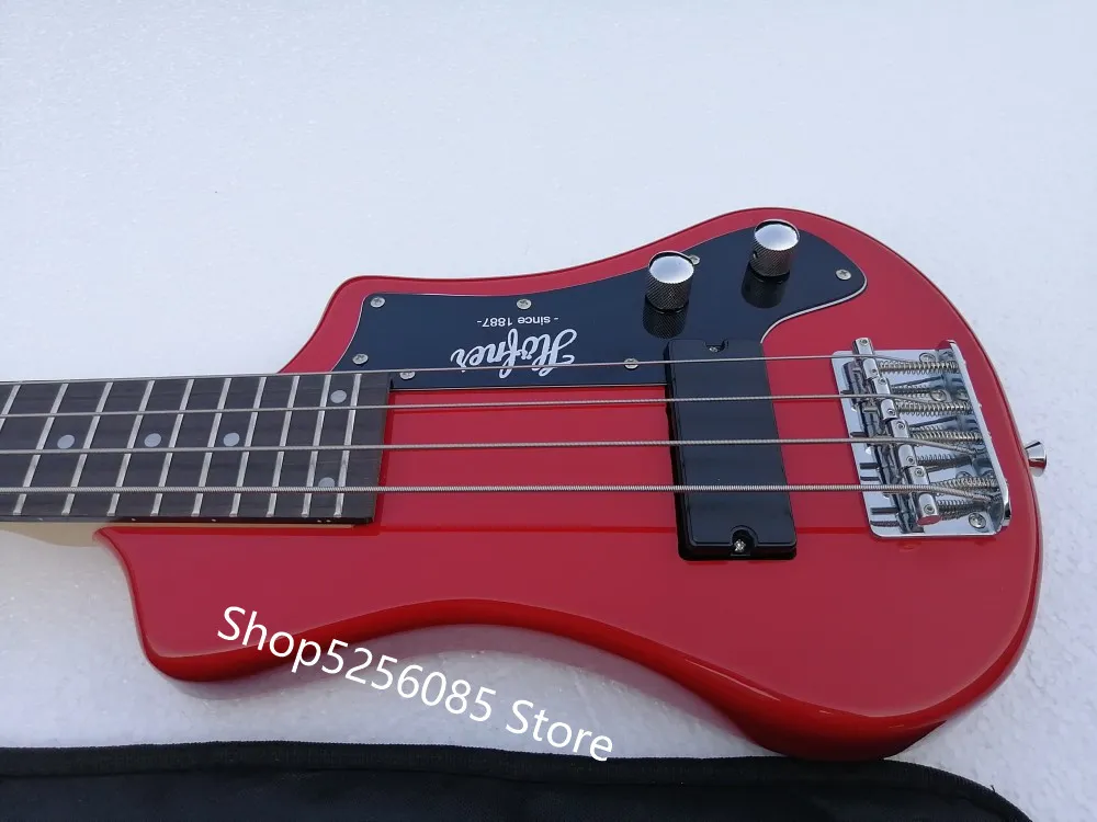 4-strings Electric Bass Guitar Semi Hollow Body Water Droplets