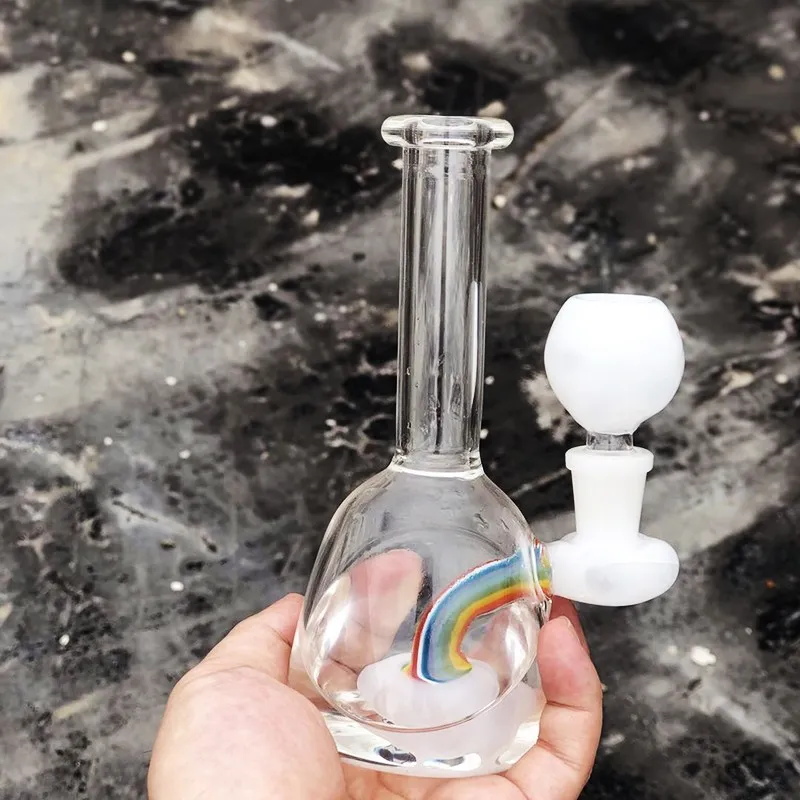 Mini inebriante di vetro DAB Rignah narghilè Cool 6 pollici tubo di acqua Bong Unico Bianco Bubbler in vendita