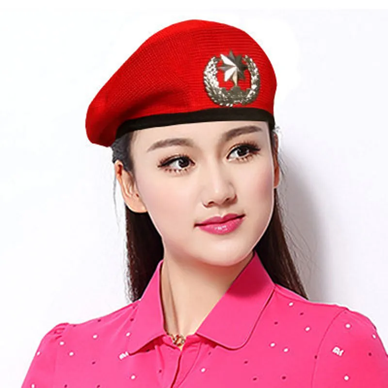 Summer Men Women Cotton Grid Beret Sailor Dance Hat Red Black Performance Cap Unisex andningsbar Casual Army Caps291L