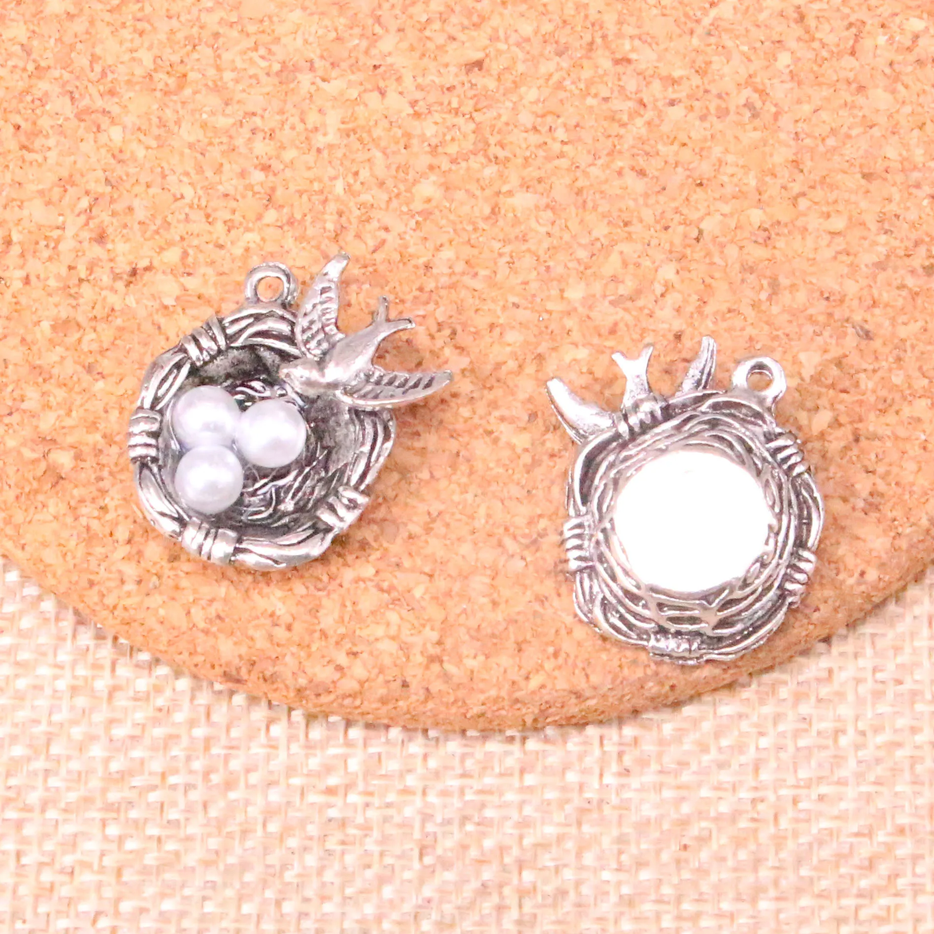 26pcs Charms swallow bird's nest eggs 24*19*8mm Antique Making pendant fit,Vintage Tibetan Silver,DIY Handmade Jewelry