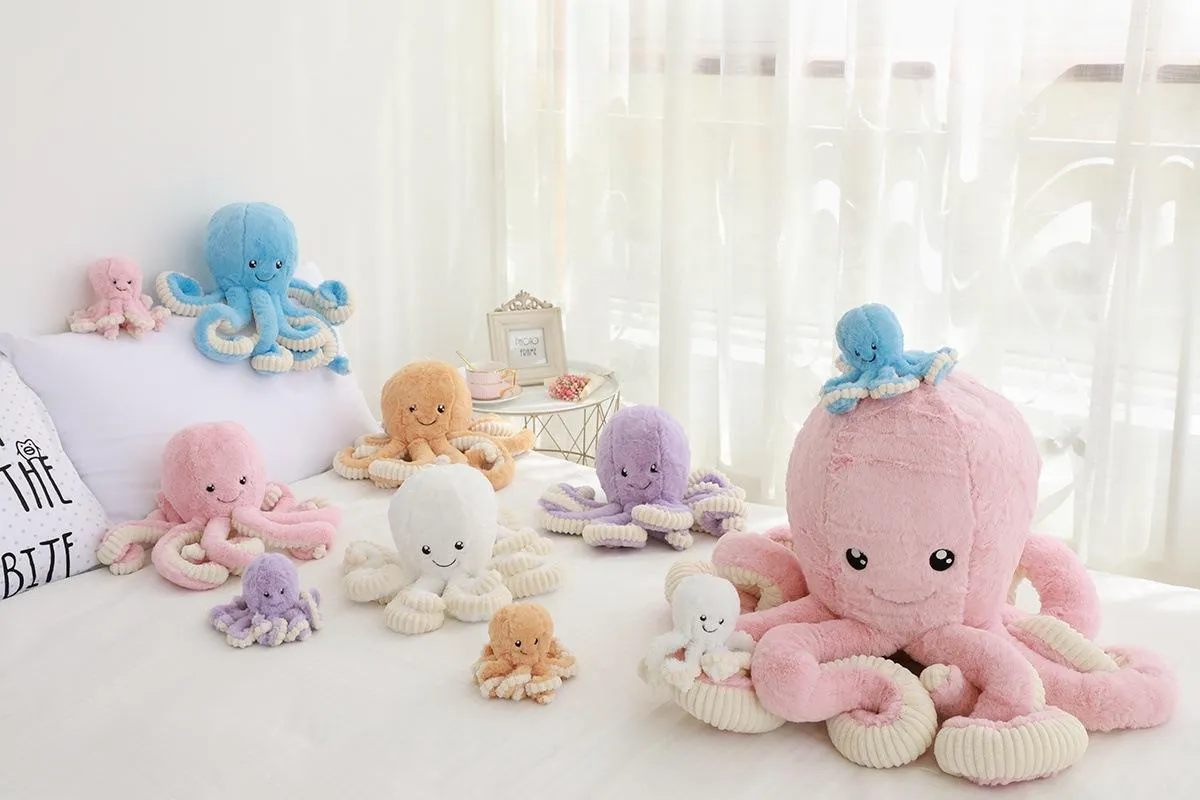 Słodkie 80cm Super Soft Octopus Doll Pluszowe Zabawki, Nadziewane Zwierząt Borster Poduszki, Wisiorek Ornament Dla Xmas Kid Girl Urodziny prezent, Dekoracja 4-3